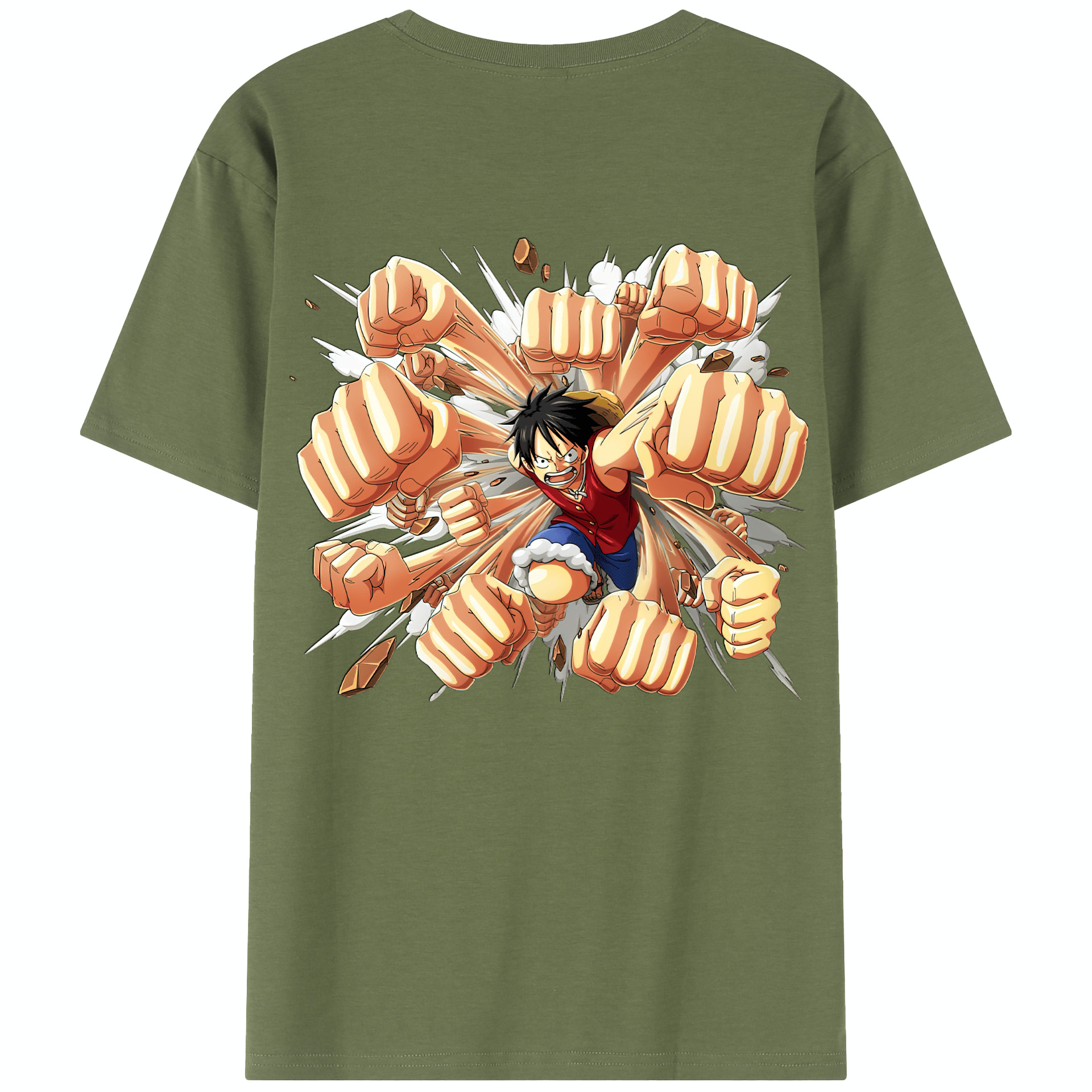 ワンピース モンキー・D・ルフィ ONE PIECE Monkey D. Luffy 綿100％半袖Tシャツ（背面プリント）